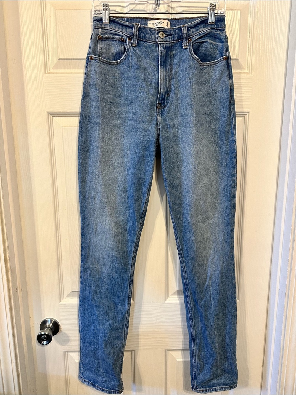 Abercrombie & Fitch Light Blue High-Rise Straight Jeans